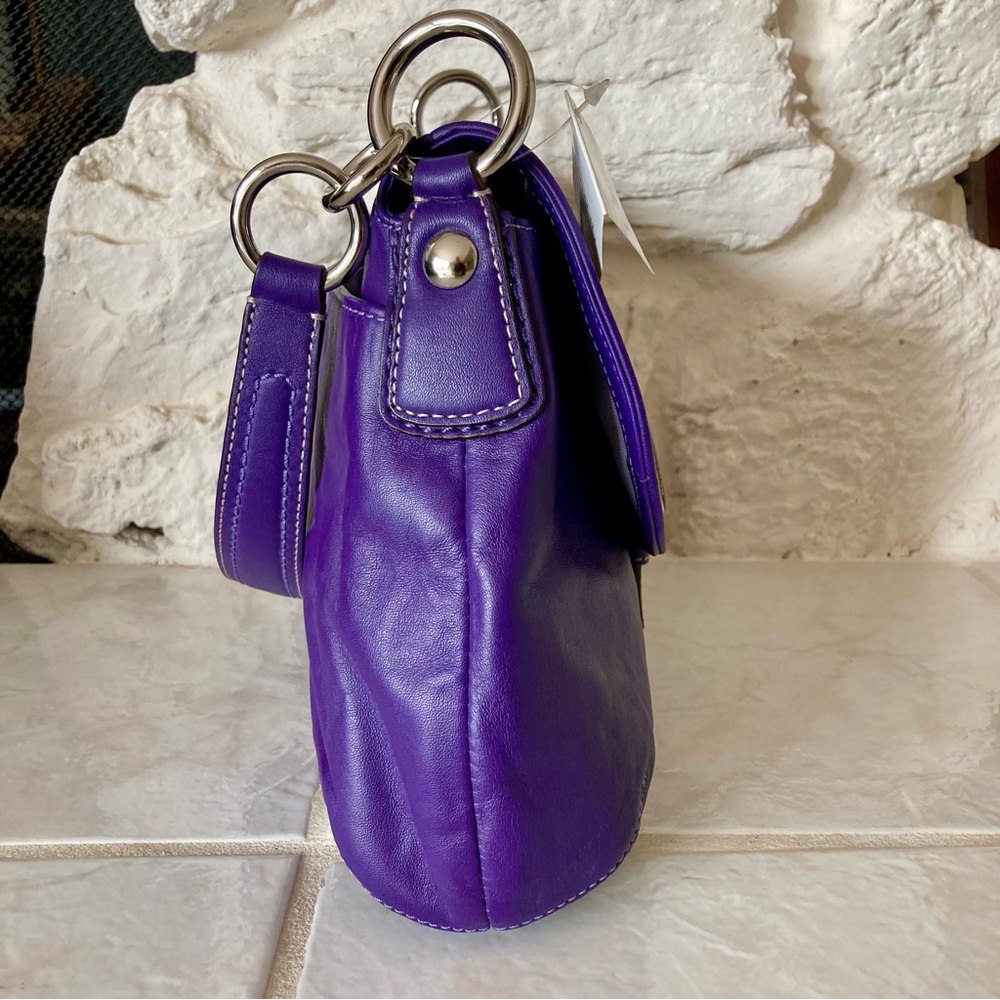 NWT Coach F17217 Vintage Purple Pleated Soho Leather w/Buckle Shoulder Bag - Picture 7 of 15